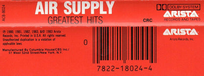 Air Supply : Greatest Hits (Cass, Comp, Club, Dol)