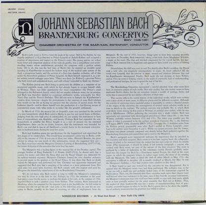 Johann Sebastian Bach - Chamber Orchestra Of The Saar*, Karl Ristenpart : Brandenburg Concertos (2xLP, Album)