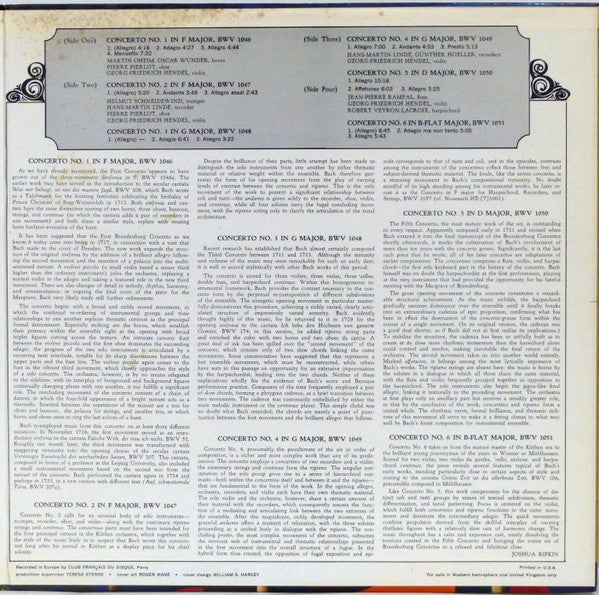 Johann Sebastian Bach - Chamber Orchestra Of The Saar*, Karl Ristenpart : Brandenburg Concertos (2xLP, Album)