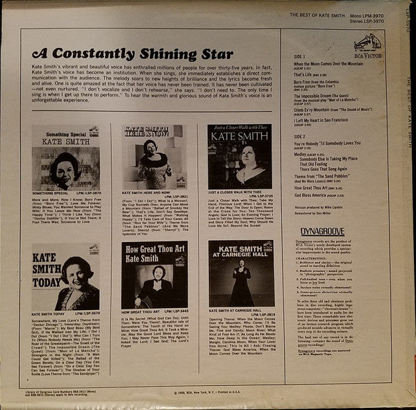 Kate Smith (2) : The Best Of Kate Smith (LP, Comp, RE, Ind)