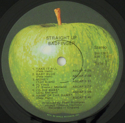 Badfinger : Straight Up (LP, Album, Win)