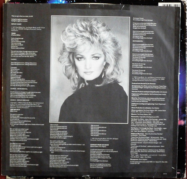 Bonnie Tyler : Faster Than The Speed Of Night (LP, Album, Pit)