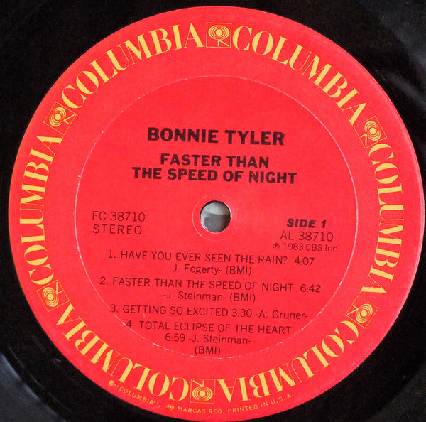 Bonnie Tyler : Faster Than The Speed Of Night (LP, Album, Pit)