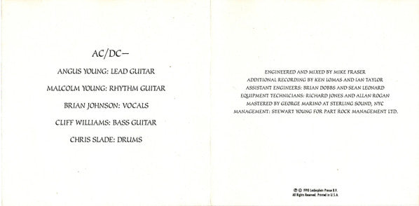 AC/DC : The Razors Edge (CD, Album, Club, BMG)