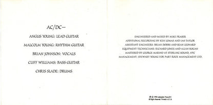 AC/DC : The Razors Edge (CD, Album, Club, BMG)