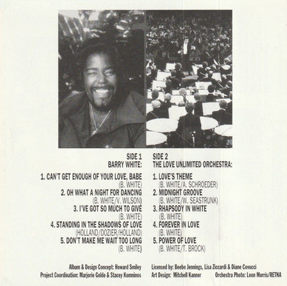 Barry White And The Love Unlimited Orchestra* : Back To Back: Their Greatest Hits (Cass, Comp)