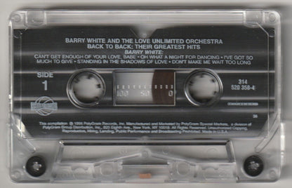 Barry White And The Love Unlimited Orchestra* : Back To Back: Their Greatest Hits (Cass, Comp)