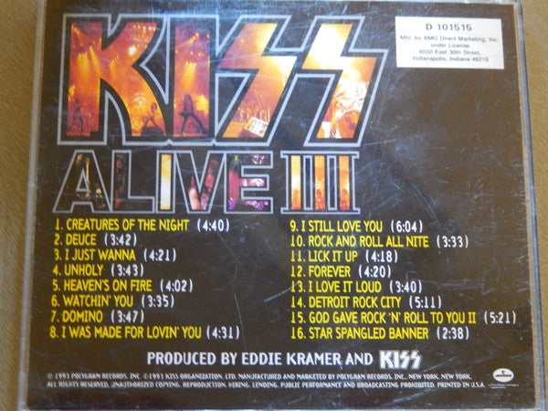 Kiss : Alive III (CD, Album, Club)