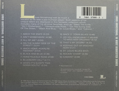 Louis Armstrong : 16 Most Requested Songs (CD, Comp)