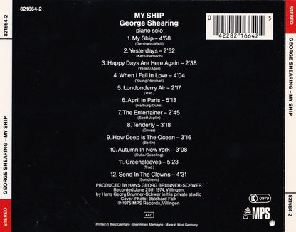 George Shearing : My Ship (CD, Album, RE)