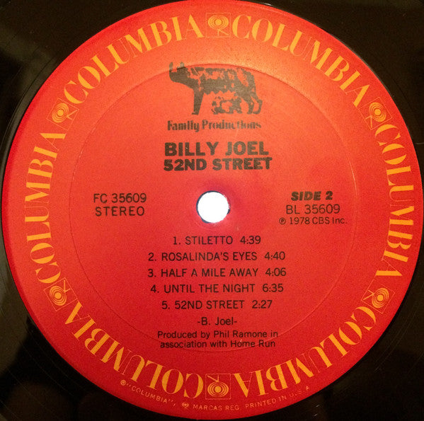 Billy Joel : 52nd Street (LP, Album, RP, Car)