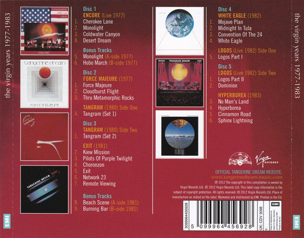 Tangerine Dream : The Virgin Years 1977-1983 (5xCD, Comp, RE, RM, Son)