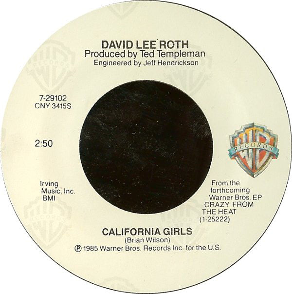 David Lee Roth : California Girls (7", Single, Spe)