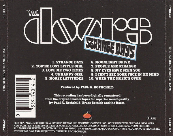 The Doors : Strange Days (CD, Album, RE, RM)
