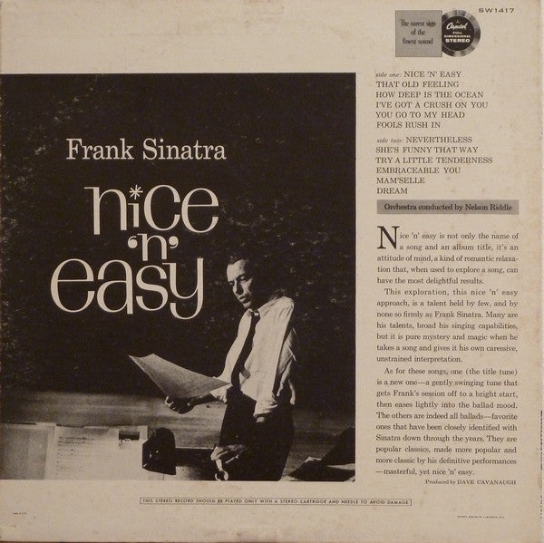 Frank Sinatra - Nice 'N' Easy (LP, Album, Scr) (Very Good (VG))