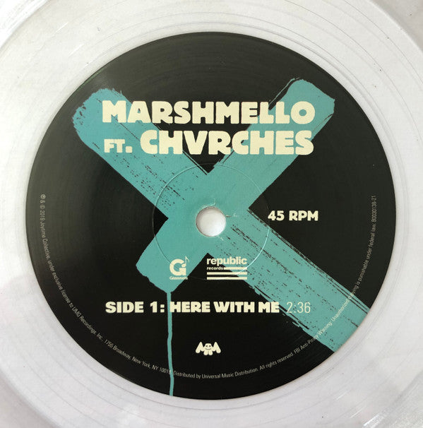 Marshmello (2) Ft. Chvrches : Here With Me (7", Ltd, Cle)