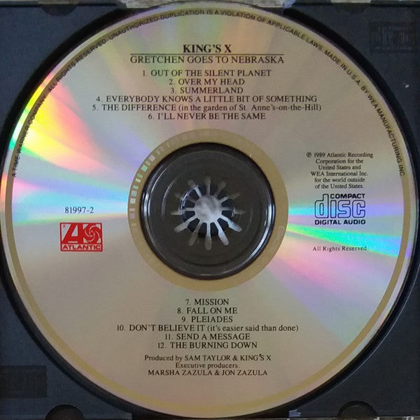 King's X : Gretchen Goes To Nebraska (CD, Album, RP, SRC)