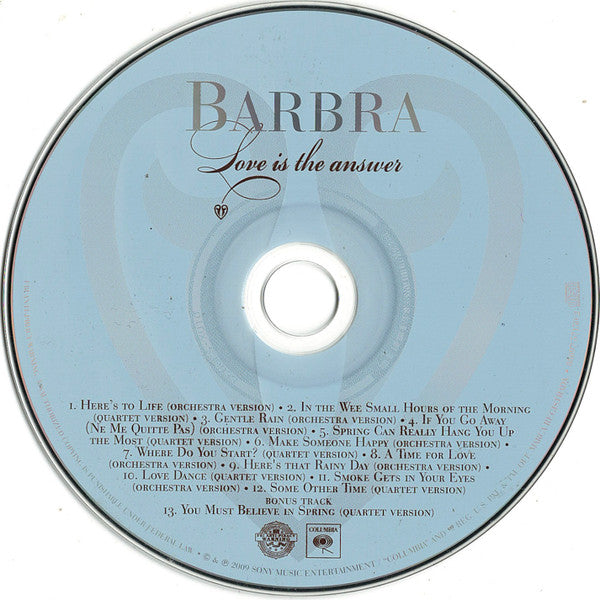 Barbra* : Love Is The Answer (CD, Album, Dig)