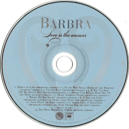 Barbra* : Love Is The Answer (CD, Album, Dig)