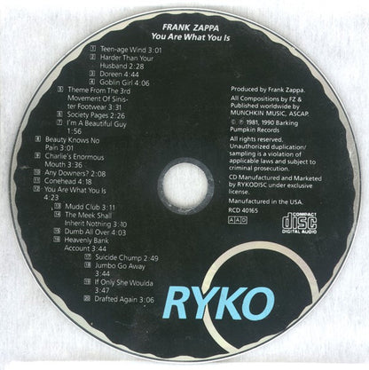 Frank Zappa : You Are What You Is (CD, Album, RE, RM, PDO)