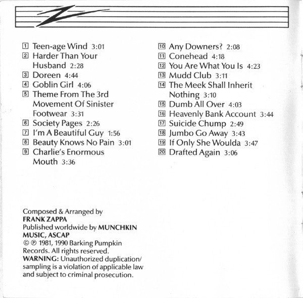 Frank Zappa : You Are What You Is (CD, Album, RE, RM, PDO)