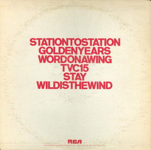 David Bowie : Station To Station (LP, Album, Hol)