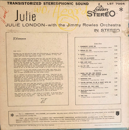 Julie London : Julie (LP, Album)