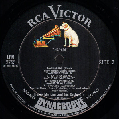 Henry Mancini : Charade (LP, Album, Mono)