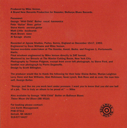 George "Wild Child" Butler* : Stranger (CD, Album)