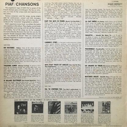 Edith Piaf : Chansons (LP, Mono)