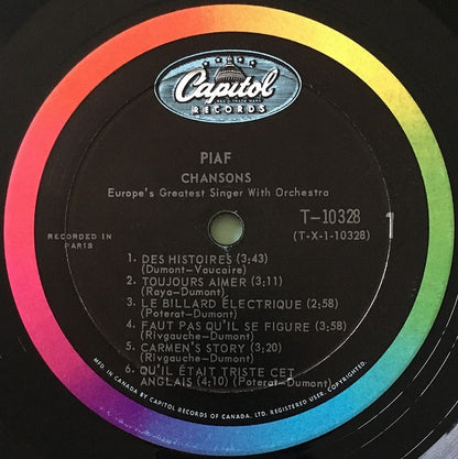 Edith Piaf : Chansons (LP, Mono)