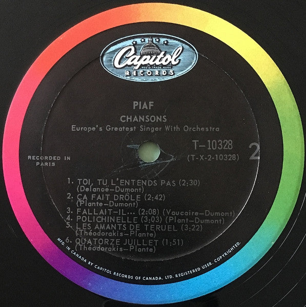 Edith Piaf : Chansons (LP, Mono)