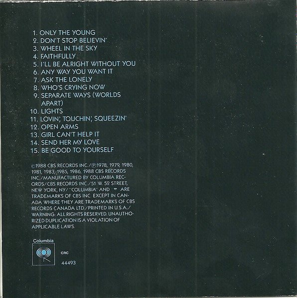 Journey : Greatest Hits (CD, Comp, Club, RE, RM, RP, Pit)