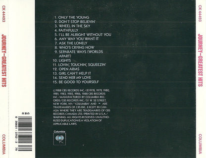 Journey : Greatest Hits (CD, Comp, Club, RE, RM, RP, Pit)