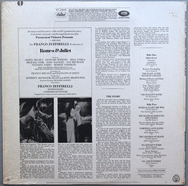Nino Rota : Romeo & Juliet (LP, Album, RP, Scr)