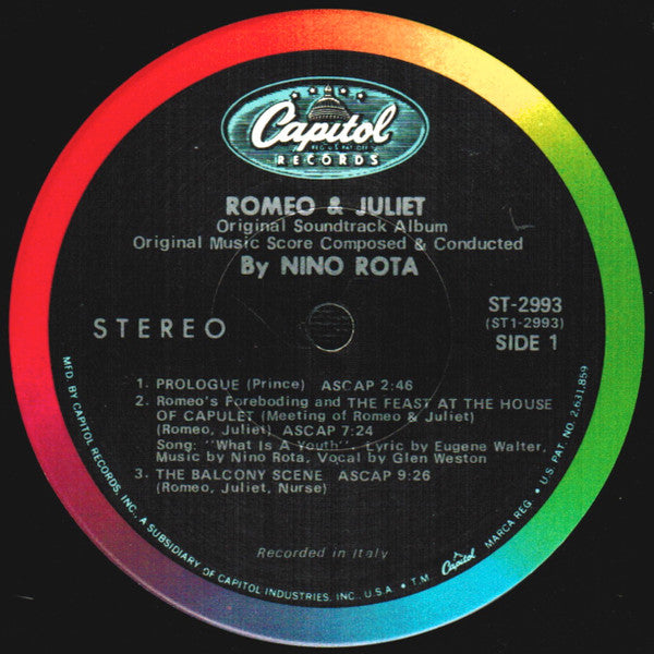 Nino Rota : Romeo & Juliet (LP, Album, RP, Scr)