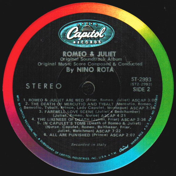 Nino Rota : Romeo & Juliet (LP, Album, RP, Scr)