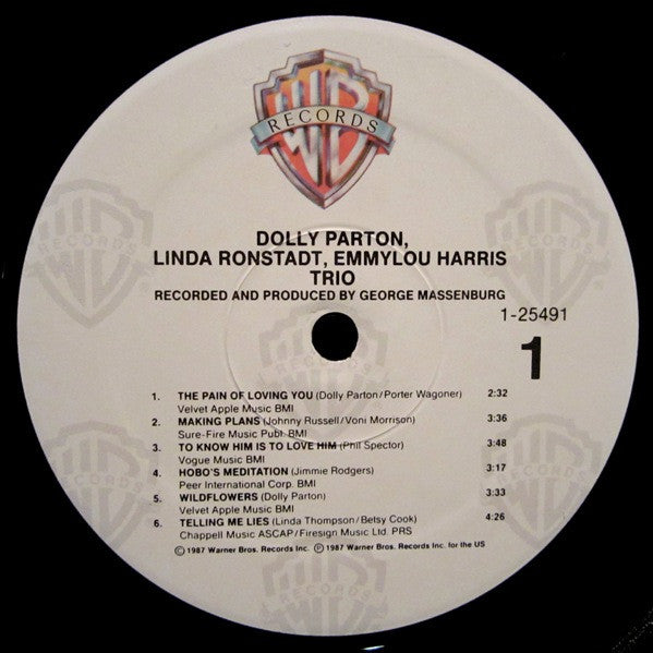 Dolly Parton, Linda Ronstadt, Emmylou Harris : Trio (LP, Album, Spe)