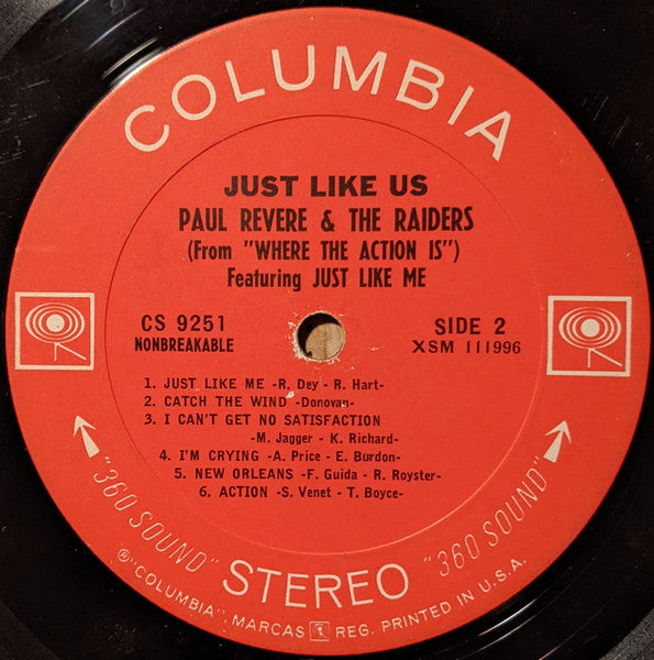Paul Revere & The Raiders : Just Like Us (LP, Album, Pit)