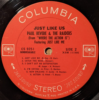 Paul Revere & The Raiders : Just Like Us (LP, Album, Pit)