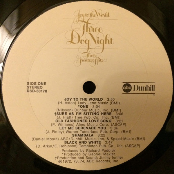 Three Dog Night : Joy To The World - Their Greatest Hits (LP, Comp, Son)