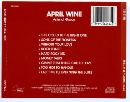 April Wine : Animal Grace (CD, Album, RE)