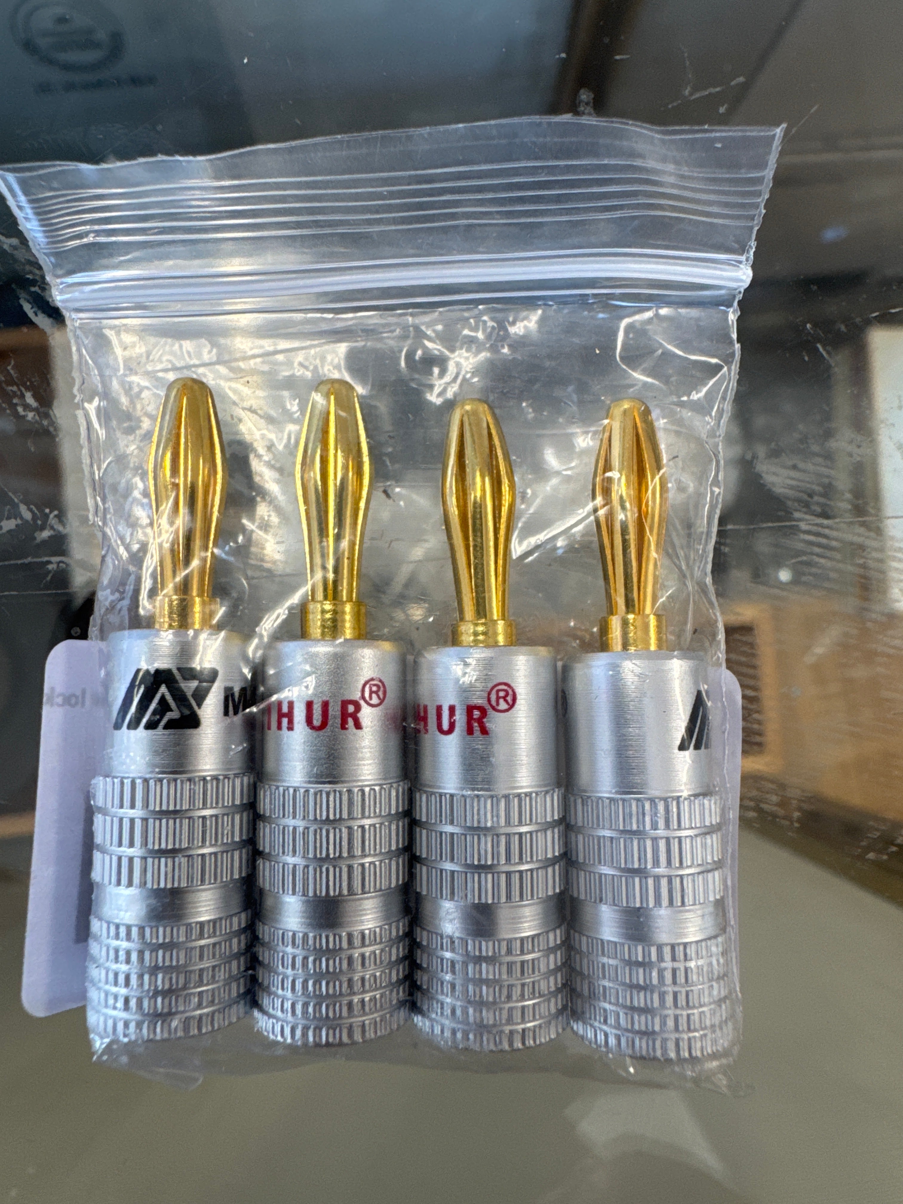 MATIHUR Banana Plugs 24K gold plated 4mm with screw lock