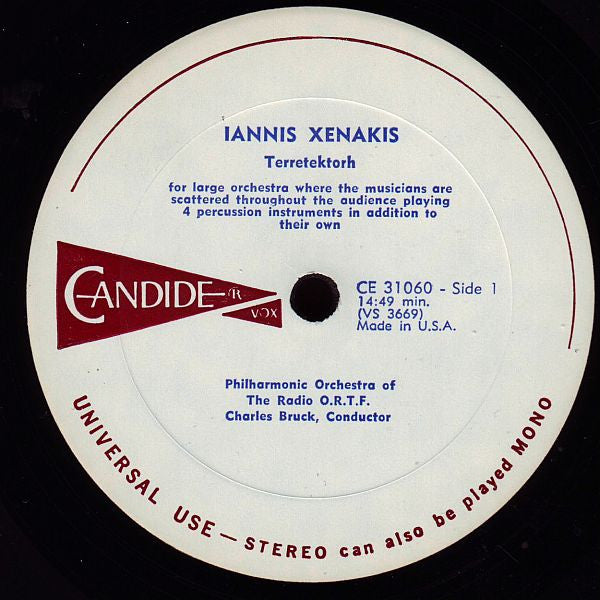 Iannis Xenakis : Terretektorh · Nomos Gamma (LP)