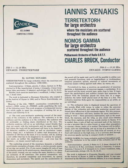 Iannis Xenakis : Terretektorh · Nomos Gamma (LP)