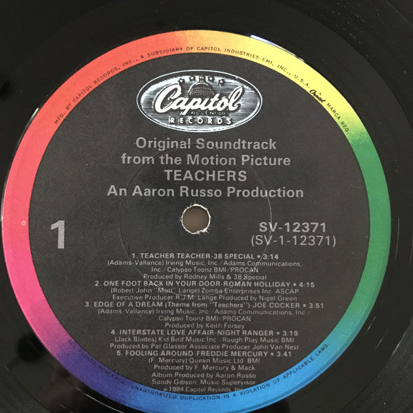 Various : Original Soundtrack From The Motion Picture "Teachers" (LP, Album, Win)