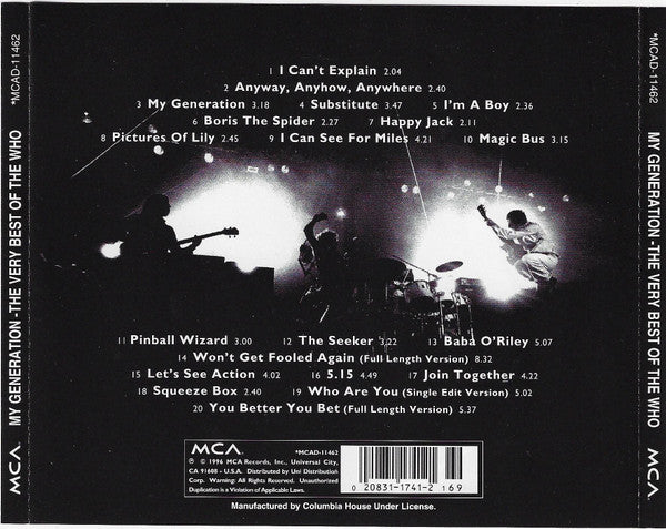 The Who : My Generation - The Very Best Of The Who (CD, Comp, Club, RM)