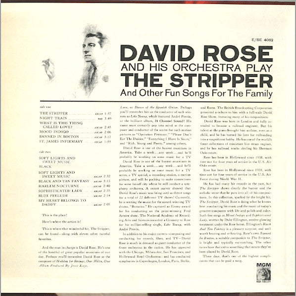 David Rose And His Orchestra* : The Stripper And Other Fun Songs For The Family (LP, Album, Mono)