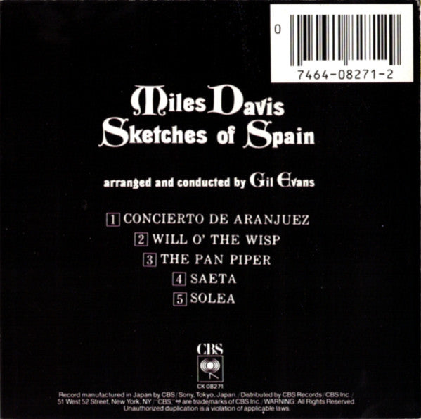 Miles Davis : Sketches Of Spain (CD, Album, RE)