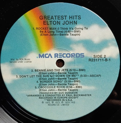 Elton John : Greatest Hits (Volumes One And Two) (2xLP, Comp, Club, Ind)